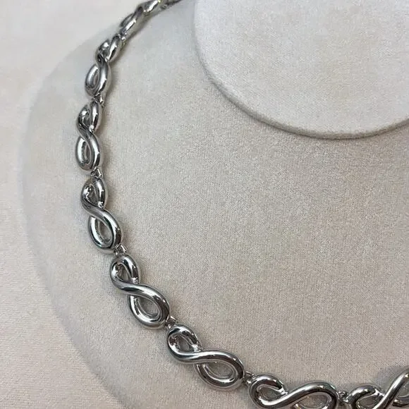 D'Orlan Rhodium Plated Necklace 16-18" - Picture 2 of 3